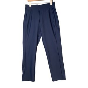Spyder High Waist Flat Front 28” Inseam Straight Leg Navy Blue Athletic Pant LG